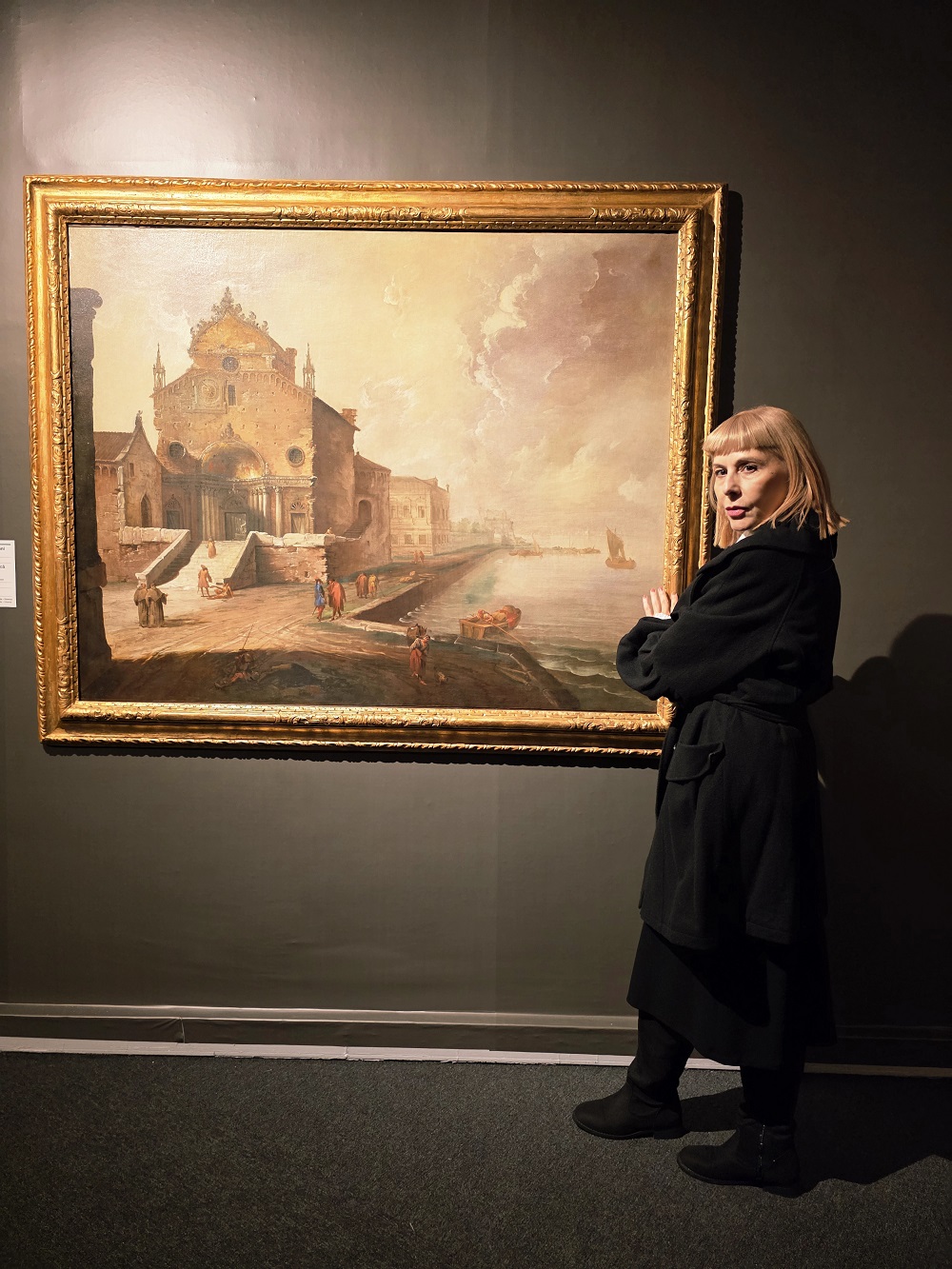 Farmecul Antichității Il Canaletto Capriccio cu biserică gotică și lagună