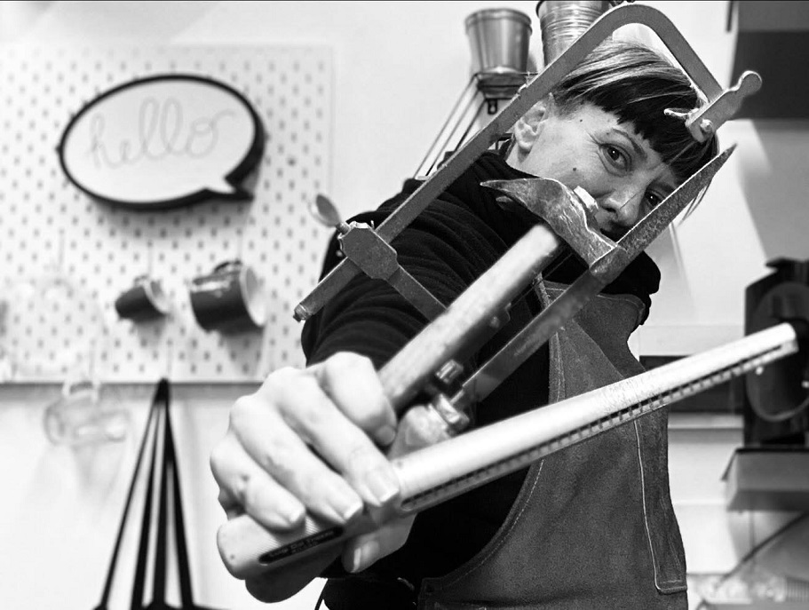 Me in my studio Fabiana Fusco Contemporary jewelry designer